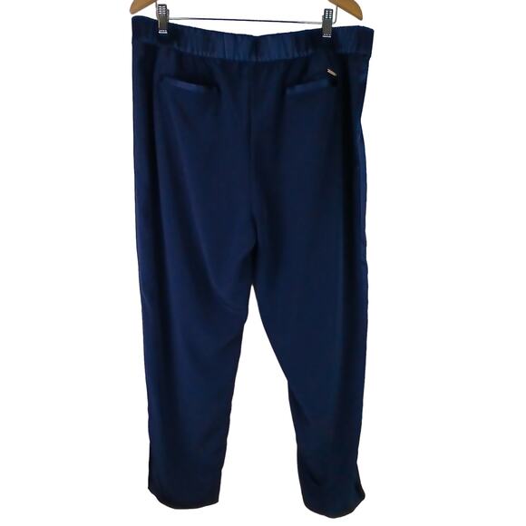 Black Label By Chico's SZ 3 (XL-16) Navy Blue Pull On Ankle Pants Silky Trim - Picture 4 of 8